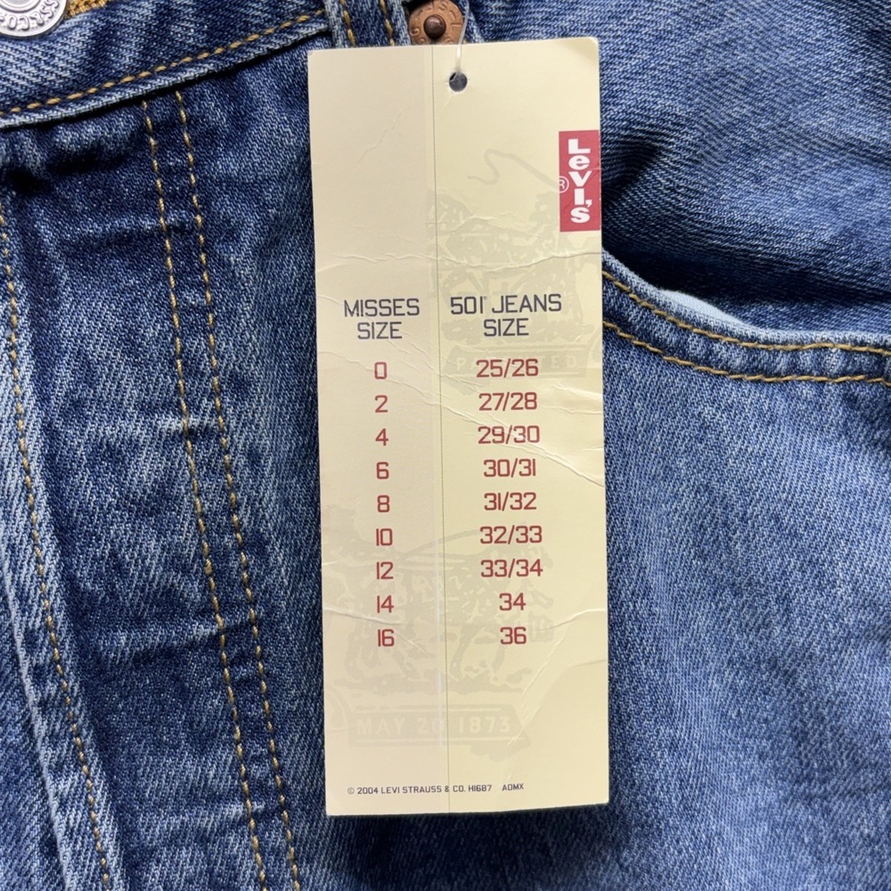 Levi's 501 XX Blue Jeans Men's 33x34 Original Preshrunk Button Fly Deadstock NWT - Picture 8 of 16